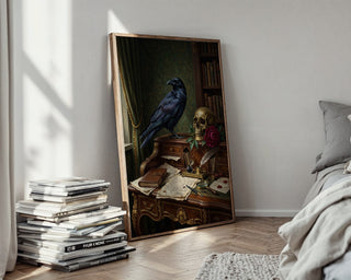The Poet’s Raven Poster – Moody Gilded Literary Art Print — styled-wall
