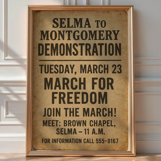 Selma to Montgomery March Poster | Vintage Civil Rights Movement Wall Art | March for Freedom History Print | Bold Art Always - Just Great Posters