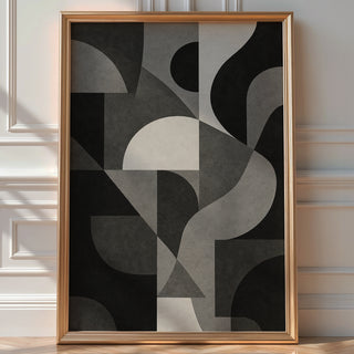 Geometric Abstract Poster | Modern Minimal Wall Art in Beige, Black & White | Bold Design Lover’s Print | Bold Art Always Included - Just Great Posters