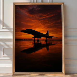 Concorde Jet Sunset Poster | Supersonic Plane Silhouette Art for Aviation Lovers | Modern Travel Wall Print | Bold Art Always - Just Great Posters