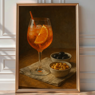 Aperol Spritz Cocktail Art Print – Italian Summer Drink Poster, Retro Bar Wall Art, Orange Aperitif Kitchen Decor, Bold Art - Just Great Posters