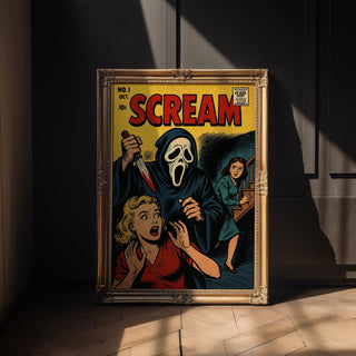 Retro Scream Comic Cover – Vintage Horror Movie Poster Art - Just Great Posters