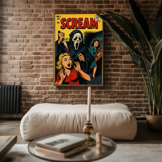 Retro Scream Comic Cover – Vintage Horror Movie Poster Art - Just Great Posters