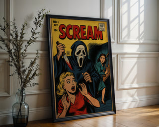 Retro Scream Comic Cover – Vintage Horror Movie Poster Art - Just Great Posters