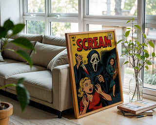 Retro Scream Comic Cover – Vintage Horror Movie Poster Art - Just Great Posters