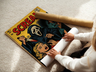 Retro Scream Comic Cover – Vintage Horror Movie Poster Art - Just Great Posters