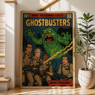 Ghostbusters Retro Comic Poster – Vintage - Style Fan Art for Cult Movie Lovers - Just Great Posters