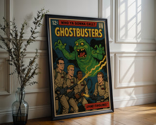 Ghostbusters Retro Comic Poster – Vintage - Style Fan Art for Cult Movie Lovers - Just Great Posters