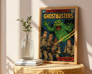 Ghostbusters Retro Comic Poster – Vintage - Style Fan Art for Cult Movie Lovers - Just Great Posters