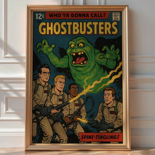Ghostbusters Retro Comic Poster – Vintage - Style Fan Art for Cult Movie Lovers - Just Great Posters