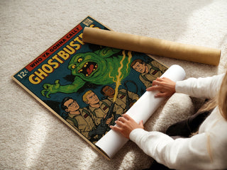 Ghostbusters Retro Comic Poster – Vintage - Style Fan Art for Cult Movie Lovers - Just Great Posters