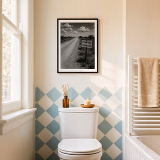 “Dumping Permitted” Funny Bathroom Poster – Retro Desert Sign Print for Loo Laughs - Just Great Posters