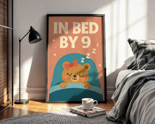 In Bed By 9 Cute Teddy Bear Poster - Just Great Posters