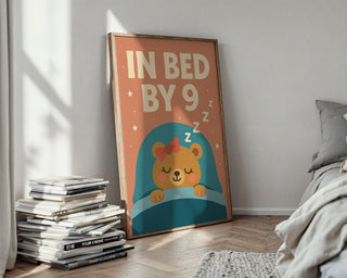 In Bed By 9 Cute Teddy Bear Poster - Just Great Posters