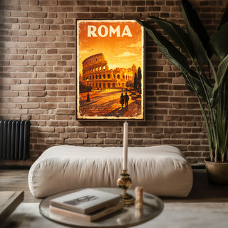 Roma Colosseum Poster – Vintage Italy Travel Wall Art Print - Just Great Posters