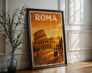 Roma Colosseum Poster – Vintage Italy Travel Wall Art Print - Just Great Posters
