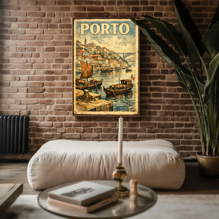 Porto Vintage Charm Poster – Portugal Travel Wall Art Print - Just Great Posters