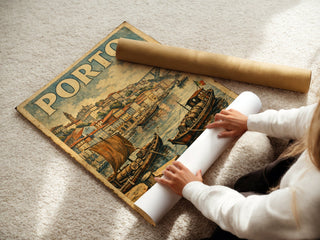 Porto Vintage Charm Poster – Portugal Travel Wall Art Print - Just Great Posters