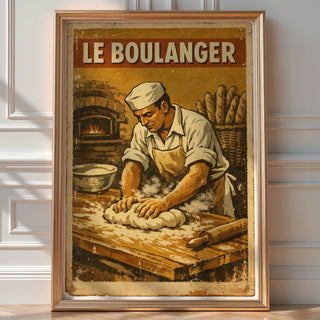 Le Boulanger Poster – Vintage French Bakery Wall Art Print - Just Great Posters