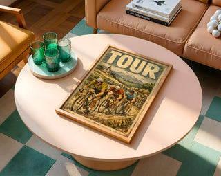 Mid‑Century Cycling Race Poster – Vintage Sports Wall Art Print - Just Great Posters