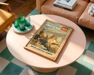 BEA First Class Travel Poster – Vintage Airline Wall Art Print - Just Great Posters