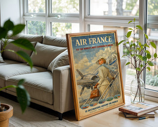 Air France Vintage Travel Poster – Retro Airline Wall Art Print - Just Great Posters