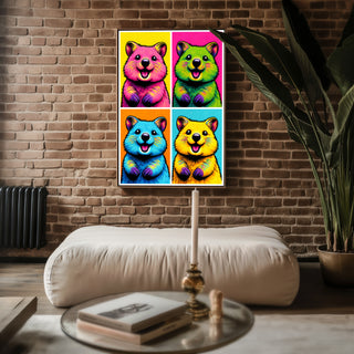 Pop Art Quokka Poster – Colourful Animal Wall Art in Retro Comic Style - Just Great Posters