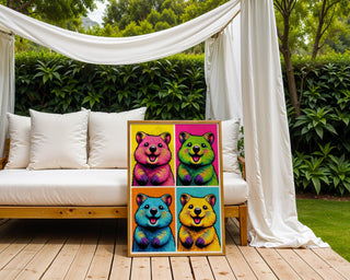 Pop Art Quokka Poster – Colourful Animal Wall Art in Retro Comic Style - Just Great Posters