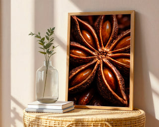 Star Anise Macro Poster – Botanical Close - Up Spice Wall Art Print - Just Great Posters