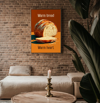 Warm Bread Warm Heart Poster – Cozy Kitchen Print - Just Great Posters