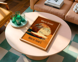 Warm Bread Warm Heart Poster – Cozy Kitchen Print - Just Great Posters