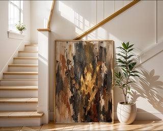 Earth & Bronze Abstract Poster – Modern Wall Art Print — frame-267