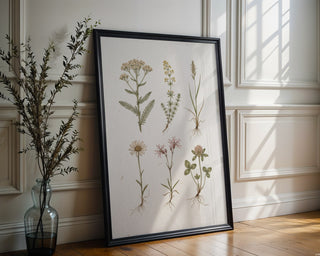 Wild Meadow Herbarium Poster – Muted Watercolour Wall Art Print — frame-286