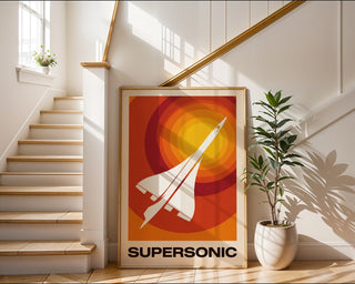 Concorde Supersonic Poster – 1970s Retro Travel Wall Art Print — frame-267