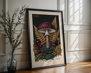 Dark Forest Fungi Poster – Jewel Tone Botanical Wall Art Print — frame-286