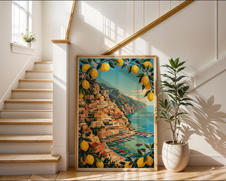 Amalfi Coast Poster – Vintage Italian Travel Wall Art Print — frame-267