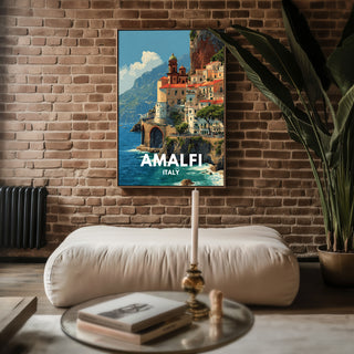 Amalfi Italy Poster – Cliffside Coast Print - Just Great Posters