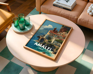 Amalfi Italy Poster – Cliffside Coast Print - Just Great Posters