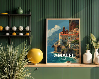 Amalfi Italy Poster – Cliffside Coast Print - Just Great Posters