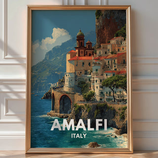 Amalfi Italy Poster – Cliffside Coast Print - Just Great Posters