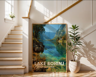 Lake Bohinj Poster – Slovenia Mountain Art - Just Great Posters