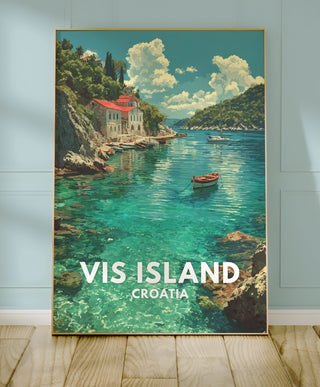 Vis Island Croatia Travel Poster Print - Just Great Posters