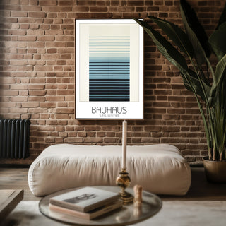 Sail Waves Bauhaus Poster – Minimalist Striped Ocean - Inspired Art - Just Great Posters