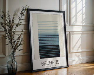 Sail Waves Bauhaus Poster – Minimalist Striped Ocean - Inspired Art - Just Great Posters