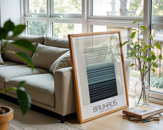 Sail Waves Bauhaus Poster – Minimalist Striped Ocean - Inspired Art - Just Great Posters