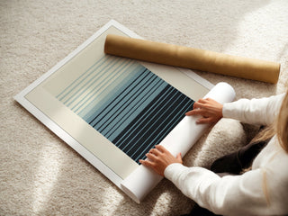 Sail Waves Bauhaus Poster – Minimalist Striped Ocean - Inspired Art - Just Great Posters