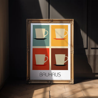 Modern Mugs Bauhaus Poster – Minimalist Coffee Cup Wall Art - Just Great Posters