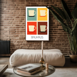 Modern Mugs Bauhaus Poster – Minimalist Coffee Cup Wall Art - Just Great Posters