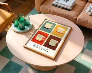 Modern Mugs Bauhaus Poster – Minimalist Coffee Cup Wall Art - Just Great Posters