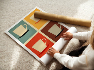 Modern Mugs Bauhaus Poster – Minimalist Coffee Cup Wall Art - Just Great Posters